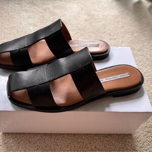 & Other Stories Black and Brown Leather Sandals